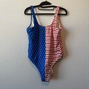 Chubbies Blue and Red Bodysuit One Piece XL
